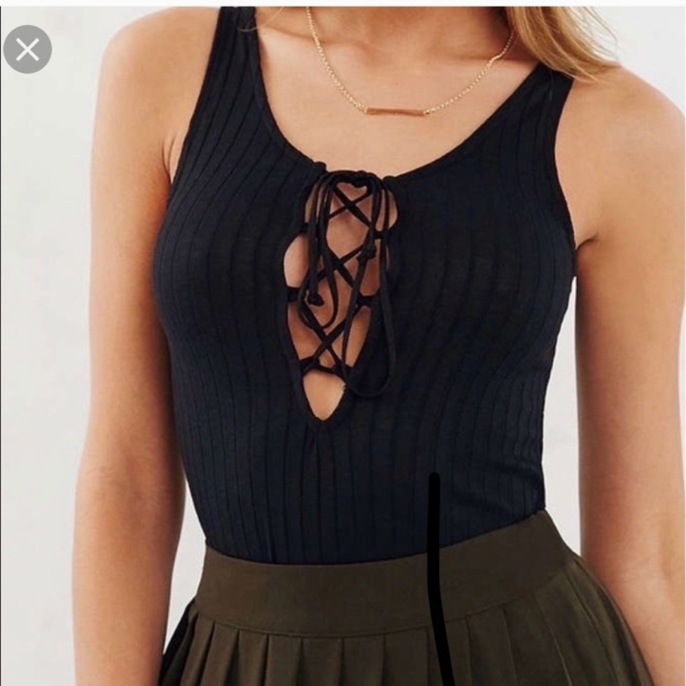 NWT Urban outfitters black lace up tank top. XS